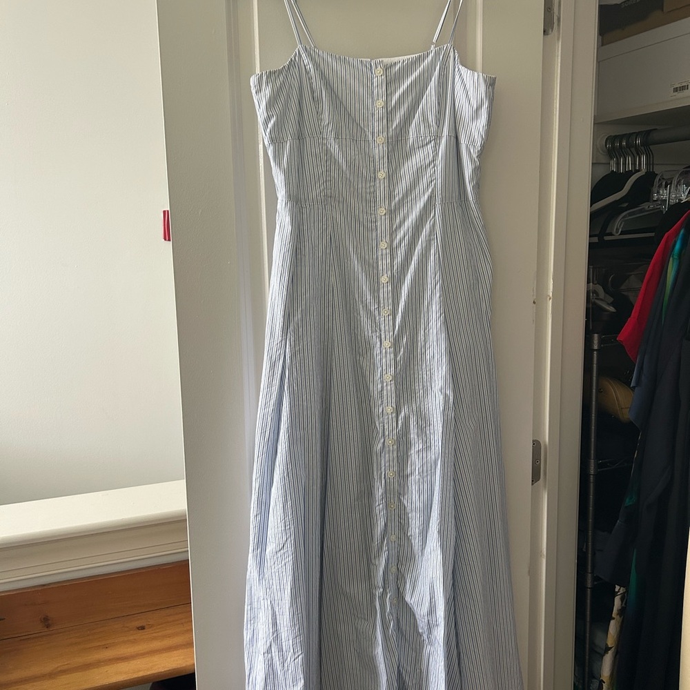 J. Crew Light Blue Striped Maxi Dress, US4